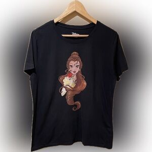 Disney Black Women's Tee with Belle Graphic